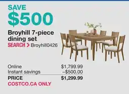 Costco Broyhill 7-piece dining set offer