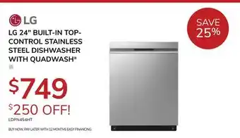 Goemans Appliances LG 24 BUILT-IN TOP-CONTROL STAINLESS STEEL DISHWASHER WITH QUADWASH offer