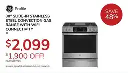 Goemans Appliances 30 SLIDE-IN STAINLESS STEEL CONVECTION GAS RANGE WITH WIFI CONNECTIVITY offer