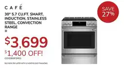 Goemans Appliances 30 5.7 CU.FT. SMART, INDUCTION, STAINLESS STEEL, CONVECTION RANGE offer