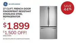 Goemans Appliances 27 CU. FT. FRENCH-DOOR FINGERPRINT RESISTANT STAINLESS STEEL REFRIGERATOR offer