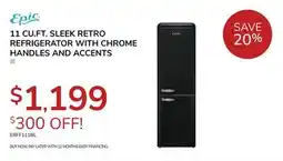 Goemans Appliances 11 CU.FT. SLEEK RETRO REFRIGERATOR WITH CHROME HANDLES AND ACCENTS offer