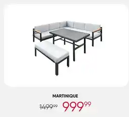 Meubles RD Martinique - Steel Outdoor Sectional with Dining Table and Bench - 3 pcs offer
