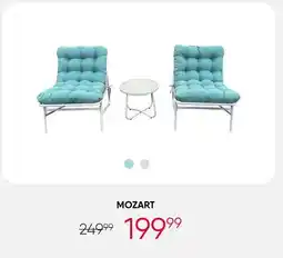Meubles RD Mozart - Outdoor Steel Conversation Set with Coffee Table - 3 pcs, Turquoise offer