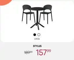 Meubles RD Stylus - Indoor/Outdoor Resin Dining Set with Round Table and 2 Stackable Chairs – Black offer
