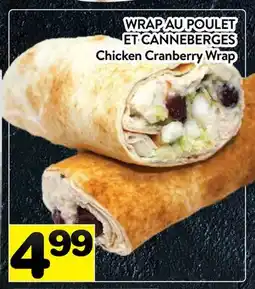 Supermarché PA WRAP AU POULET ET CANNEBERGES | Chicken Cranberry Wrap offer