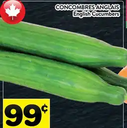 Supermarché PA CONCOMBRES ANGLAIS | English Cucumbers offer