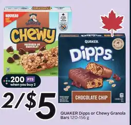 Sobeys Quaker dipps or chewy granola bars offer