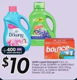 Sobeys Gain liquid detergent or flings offer