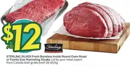 Sobeys Sterling silver fresh boneless inside round oven roast or family size marinating size offer