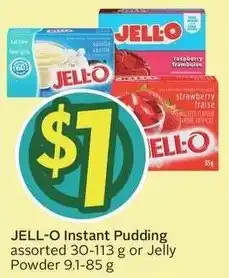 Sobeys Jell-o instant pudding offer