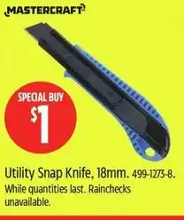 Canadian Tire Mastercraft utility snap knife offer