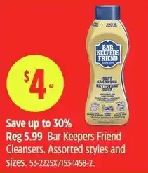 Canadian Tire Bar keepers friend cleansers offer