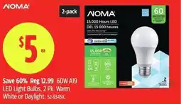 Canadian Tire Noma led light bulbs offer