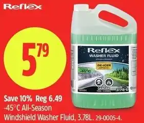 Canadian Tire Reflex all-season windshield washer fluid offer