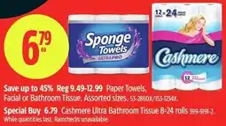 Canadian Tire Paper towels, facial or bathroom tissue offer