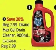 Canadian Tire Drano max gel drain cleaner offer