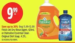 Canadian Tire Finish Jet Dry Rinse Agent or Palmolive Essential Clean Original Dish Soap offer