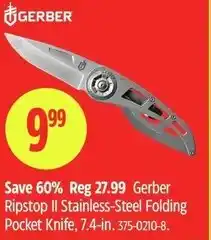 Canadian Tire Gerber Ripstop II Stainless-Steel Folding Pocket Knife offer