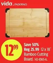 Canadian Tire Bamboo cutting board offer