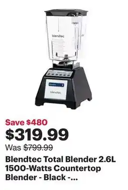 Best Buy Blendtec Total Blender 2.6L 1500-Watts Countertop Blender - Black - Only at Best Buy offer