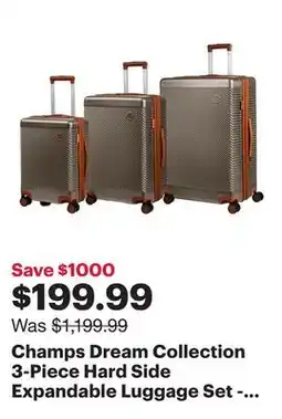 Best Buy Champs Dream Collection 3-Piece Hard Side Expandable Luggage Set - Sand - Only at Best Buy offer