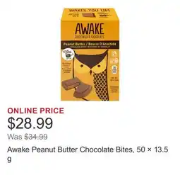 Costco Awake Peanut Butter Chocolate Bites, 50 × offer