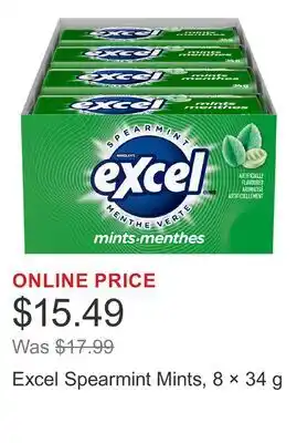 Costco Excel Spearmint Mints, 8 × offer