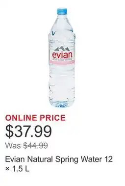 Costco Evian Natural Spring Water 12 × offer