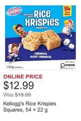 Costco Kellogg's Rice Krispies Squares, 54 × offer