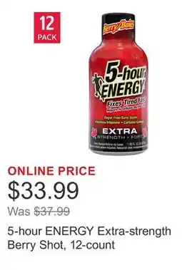 Costco 5-hour ENERGY Extra-strength Berry Shot, 12-count offer
