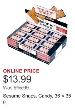 Costco Sesame Snaps, Candy, 36 × offer