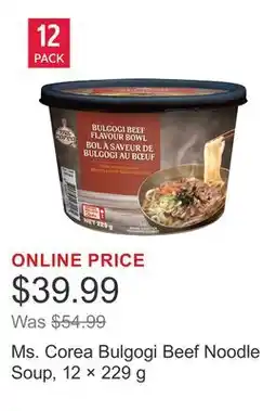 Costco Ms. Corea Bulgogi Beef Noodle Soup, 12 × offer