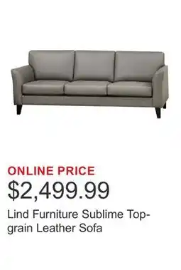 Costco Lind Furniture Sublime Top-grain Leather Sofa offer