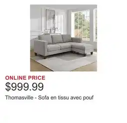 Costco Thomasville - Sofa en tissu avec pouf offer