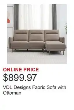 Costco VDL Designs Fabric Sofa with Ottoman offer