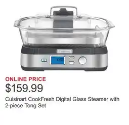 Costco Cuisinart CookFresh Digital Glass Steamer with 2-piece Tong Set offer