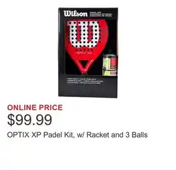 Costco OPTIX XP Padel Kit, w/ Racket and 3 Balls offer