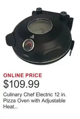 Costco Culinary Chef Electric 12 in. Pizza Oven with Adjustable Heat Control and Removable Pizza Stone offer