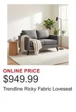 Costco Trendline Ricky Fabric Loveseat offer