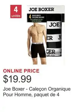 Costco Joe Boxer - Caleçon Organique Pour Homme, paquet de 4 offer