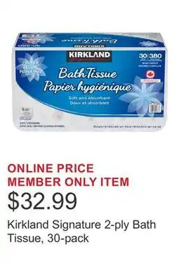 Costco Kirkland Signature 2-ply Bath Tissue, 30-pack offer