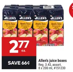 Giant Tiger Allen's juice boxes offer