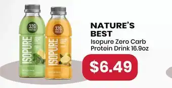 Healthy Planet NATURE'S BEST Isopure Zero Carb Protein Drink offer