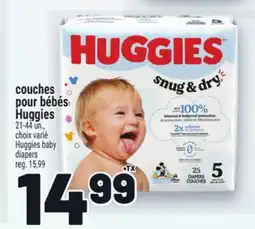 Metro COUCHES POUR BÉBÉS HUGGIES | HUGGIES BABY DIAPERS offer