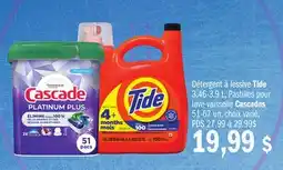 Metro DÉTERGENT À LESSIVE TIDE 3.46-3.9 L, PASTILLES POUR LAVE-VAISSELLE CASCADES offer