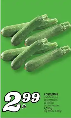 Marché Richelieu COURGETTES | ZUCCHINI SQUASHES offer