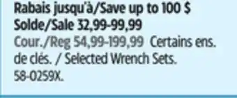 Canadian Tire Maximum Selected Wrench Sets offer