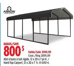 Canadian Tire Arrow Hard-Top Carport, 12 x 20 x 7´h offer