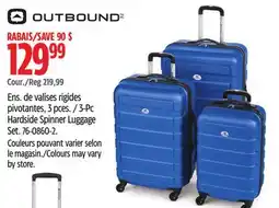 Canadian Tire Outbound 3-Pc Hardside Spinner Luggage Set offer